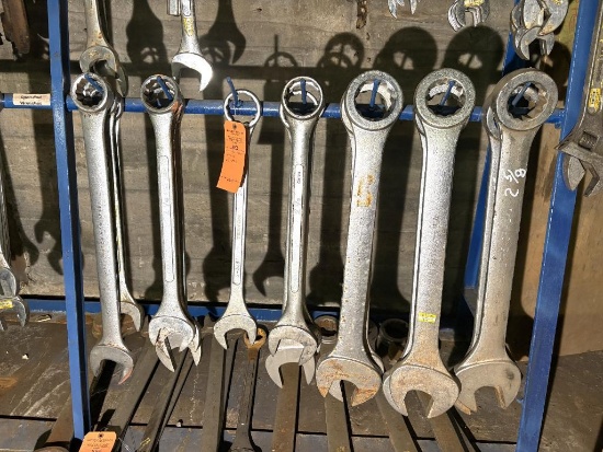 LOT WITH COMBINATION WRENCHES, 2 1/8" UP TO 3"