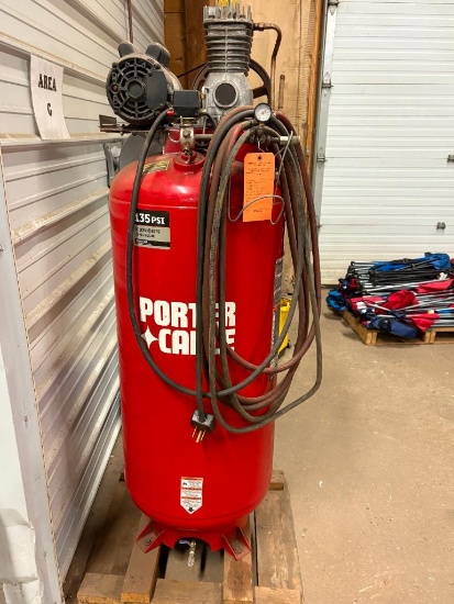 PORTER CABLE AIR COMPRESSOR, ODEL CPLC7060V-1, 15.2 CFM, 12.1 SCFM @