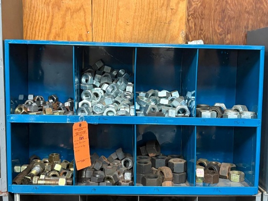 8 BIN BLUE CUBBIE UNIT WITH BIG NUTS