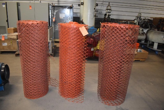 (3) ROLLS OF BLAZE ORANGE SNOW FENCE