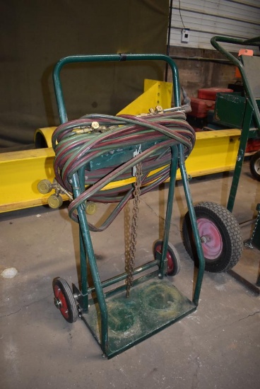 ACETYLENE CART WITH HOSE AND GAUGES, NO TANKS