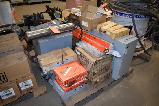 (1) SKID WITH CONTENTS: WATER PUMP, ELECTRICAL CONTROL BOX, s & C POWER FUSES,