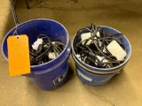 (2) BLUE BUCKETS WITH CONTRACTOR LIGHTS