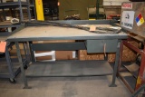 WOOD TOP WORK TABLE, APPROX 60