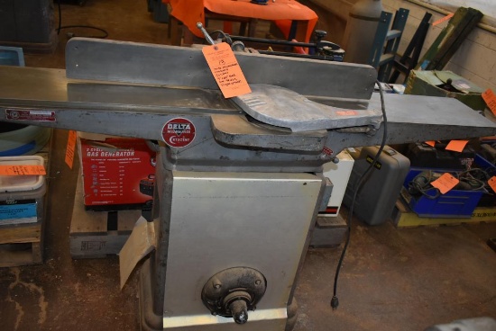 DELTA MILWAUKEE CRESCENT JOINTER, 9" x 60" BED, S/N: 9827-A, SINGLE PHASE