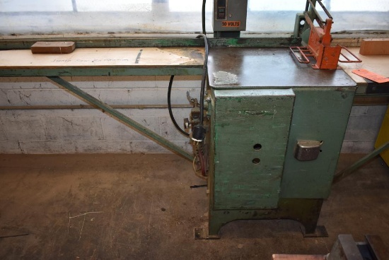 INDUSTRIAL 14" UP-ACTING CUT OFF SAW, 10" x 61 1/2" EXTENSION, ROLLER CONVEYOR 18" x 57 1/4",