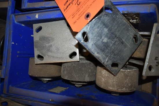 (1) BIN OF STATIONARY CASTER WHEELS, 4" WHEEL, 5 1/2" HIGH, SIX COUNT