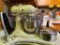 KITCHEN LOT TO INCLUDE: HOBART KITCHEN AID MIXER, PAPER TOWEL HOLDER, LAZY SUSAN,