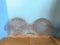 (2) PINK DEPRESSION GLASS SERVING PLATES WITH HANDLES 1 IS 10