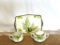HAND PAINTED BAVARIA TRAY WITH CREAMER AND SUGAR