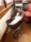 SMALL CHILD'S WICKER BABY CARRIAGE. VERY NICE WITH WOVEN DECOR ON SIDES