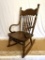 ANTIQUE CHILD'S PRESS BACKED WOOD ROCKER