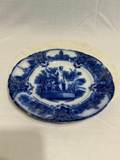 FLO BLUE ABRAHAM LINCOLN PLATE, 10" DIA. WEDGEWOOD