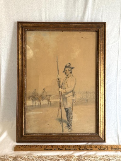 F.W. HEINE WATERCOLOR "SOLDIERS AT WAR" CIRCA (1884), A PAINTER AND FOUNDER