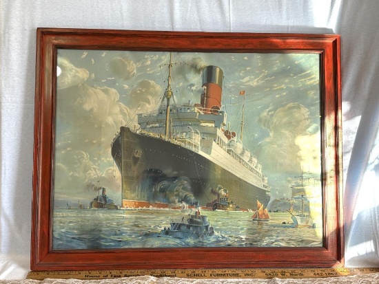(1922) ART BY WALTER THOMAS, SHIP - CUNARD CANADIAN SERVICE POSTER,