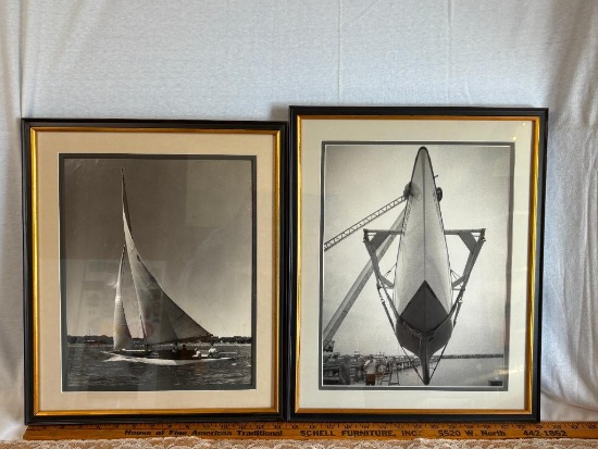 LOT OF (2) VINTAGE SAILING PHOTOGRAPHS FRAMED, APPROX 18" X 14 1/5"