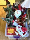 (2) BOXES OF CHRISTMAS FUN! LIGHTS, TREE SKIRT, GLASS, PLASTIC, ICICLES, ETC.