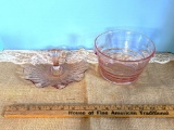 VINTAGE PADEN CITY GLASS COMPANY ART DECO PINK PARTY LINE ICE TUB