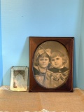 ANTIQUE PHOTO WITH SECOND GLASS PRINTED BABY PHOTO