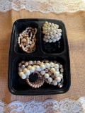 LOT OF COSTUME PEARLS, SOME VINTAGE BRACELETS