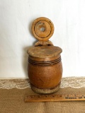 VINTAGE SALT CELLAR, WOODEN, APPROX 10 1/2