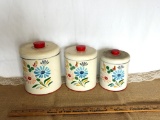 SET OF (3) VINTAGE RETRO RANSBURG CANISTERS