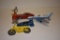 Lot of 5 Vintage Toys 3 Tin Litho Japanese 2 Plastic Eastern Boing 727 and Toronado and Others
