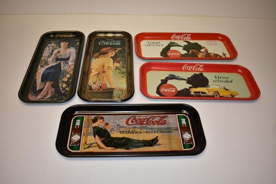 (5) COCA-COLA TRAYS APPROX 19" X 8-1/2"
