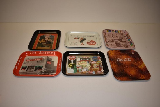 (5) ASSORTED COCA-COLA TRAYS APPROX. 13-1/4" X 10-1/2"