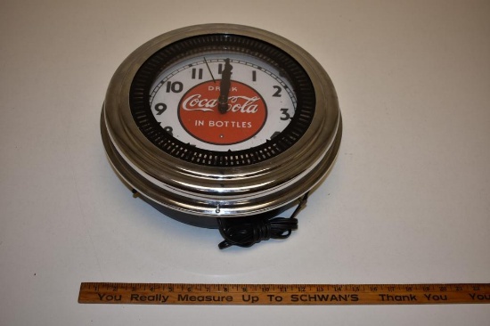 VINTAGE NEON SPINNER CLOCK DRINK COCA-COLA