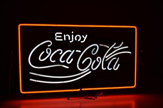 VINTAGE ENJOY COCA-COLA NEON WINDOW SIGN