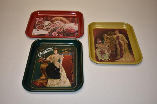 (3) NUMBERED COCA-COLA TRAYS, APPROX. 13-1/4" X 10-1/2"
