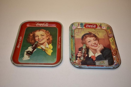 (2) VINTAGE COCA-COLA TRAYS METAL