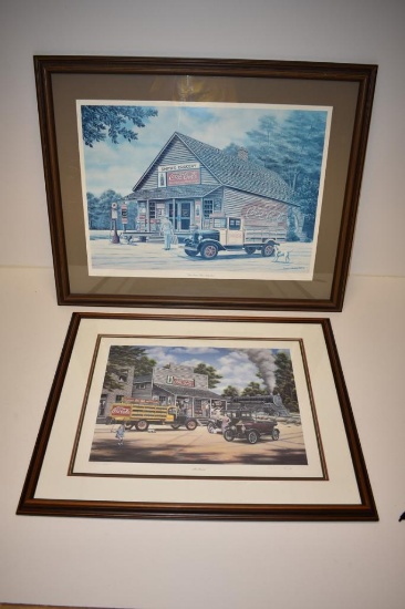 PAIR OF COCA-COLA FRAMED, NUMBERED