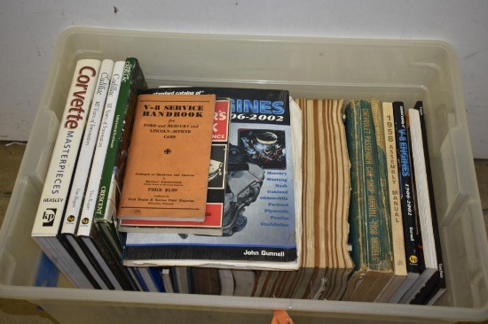 TUB WITH ASSORTED VINTAGE CAR & PARTS CATALOGS