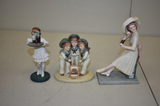 (3) COCA-COLA PORCELAIN FIGURES