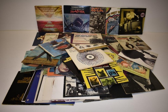 Large LP Lot of Vinyl Records 50+ Elvis, Tom Waits, and More!