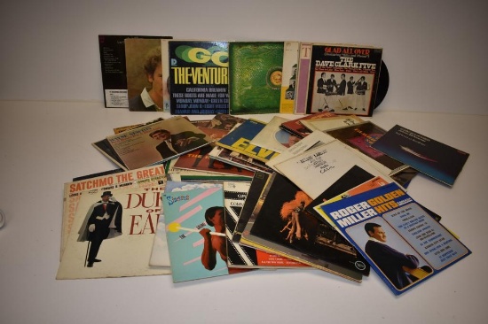 Large LP Lot of Vinyl Records 50+ Elvis, Alice Cooper, and More!