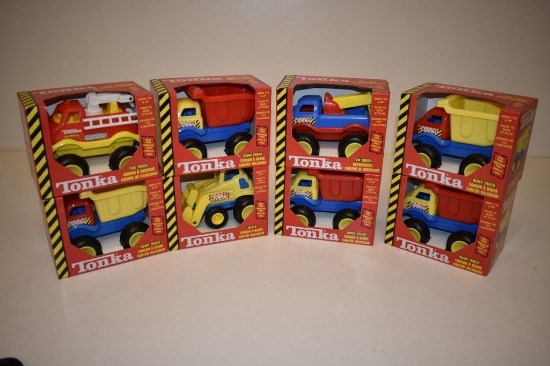 Lot of 8 Vintage Tonka Brand Toys New In Box- Dump Truck, Loader + More!