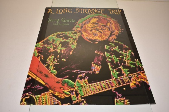 Vintage 1996 A Long Strange Trip Jerry Garcia 1942-1995 Memorial Poster 34"x24"
