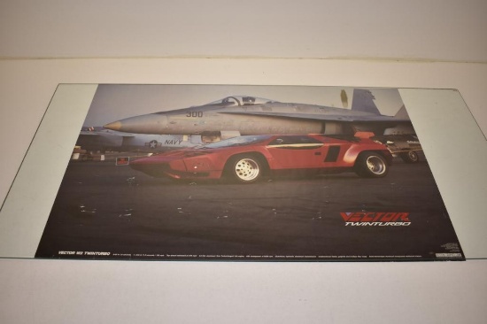 Vintage Vector Twin Turbo W2 Race Car Poster 21"x31"