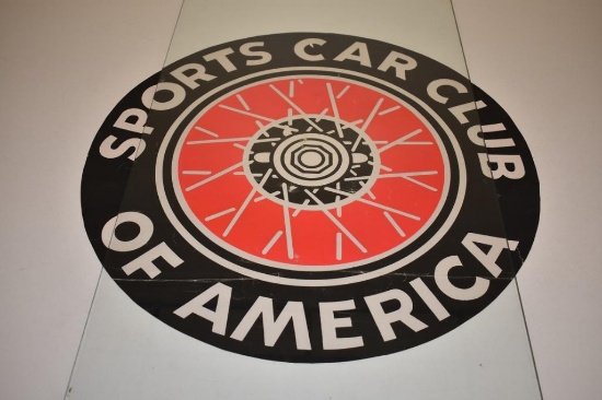 Vintage Large Sports Car Club Of American Cardstock Sign/Logo Poster 27"