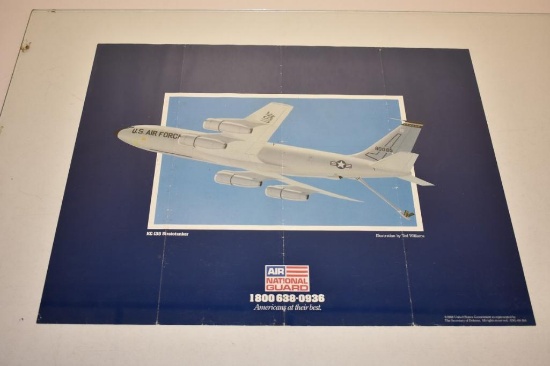 Vintage Lot of 3 Air National Guard Military Posters 20"x16"