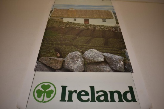 Vintage Lot of 3 Ireland Travel Posters in Tube 40"x25"