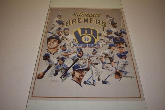 Vintage Brewers 20 Years of American Baseball Poster 21"x27" 1989