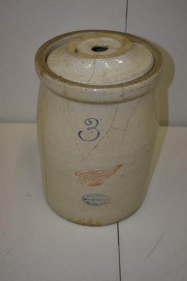 Vintage 3 Gallon Red Wing Antique Butter Churn Crock