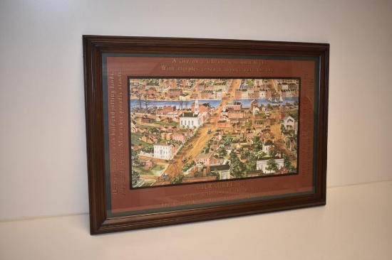 Framed and Matted Milwaukee 1854 "The Cream City of the Great American Lakes" Large Print 28"x41"