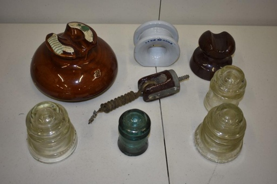 Large Lot of Vintage Glass + Ceramic Insulators Hemingray, Locke + More!