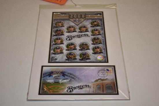 Vintage Milwaukee Brewers Team Composite Matted Art NEW
