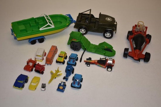 Large Lot of Vintage 1970's & 80's Toys, Army Jeep, Tomy Air Jammer & More!